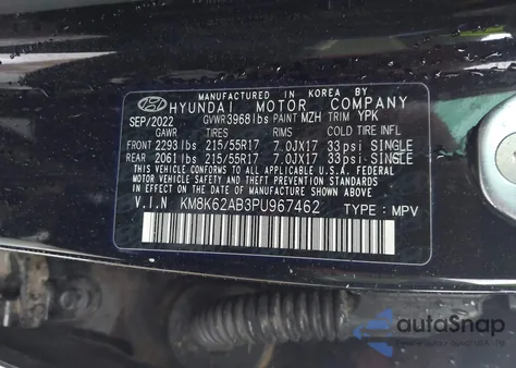 2023 Hyundai Kona Sel from USA, damaged, VIN KM8K62AB3PU967462